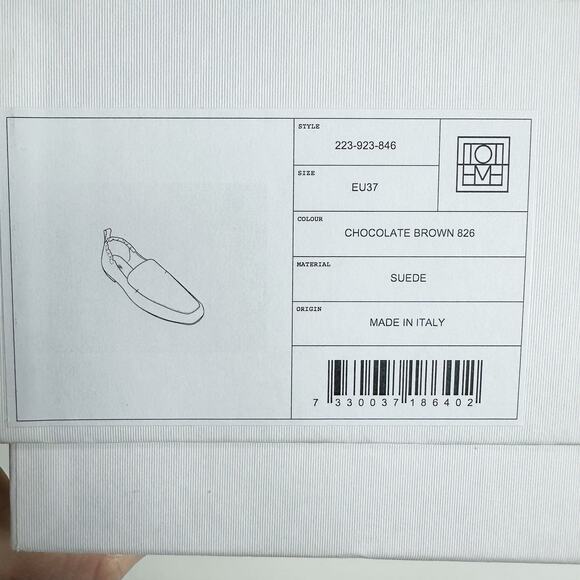 Toteme Chocolate Brown Suede Loafers Slip On Flats - Picture 11 of 14